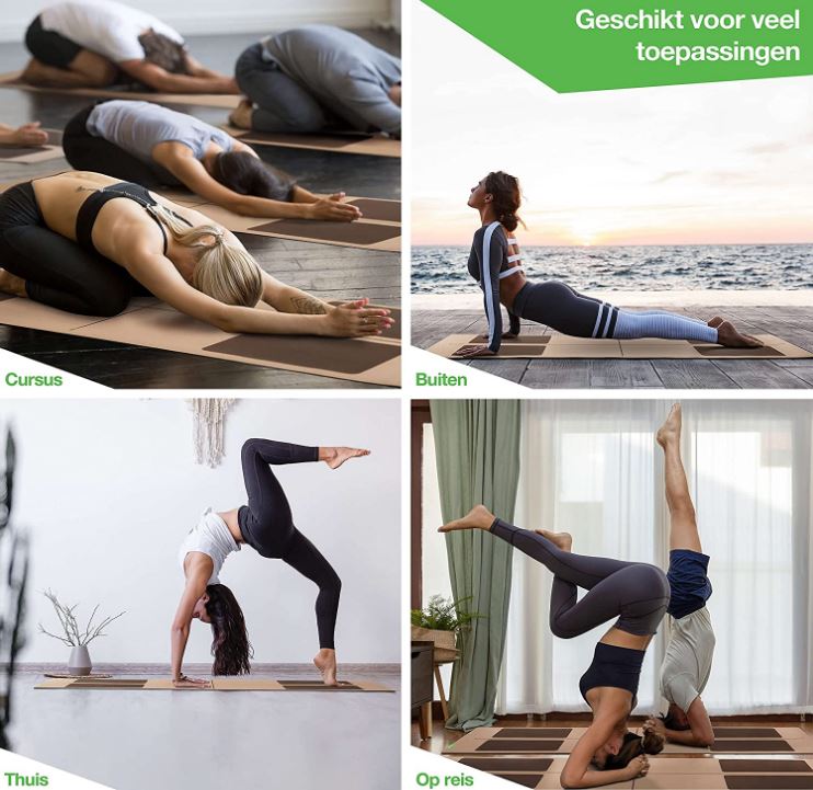 Kurk yoga mat met natuurlijk rubber